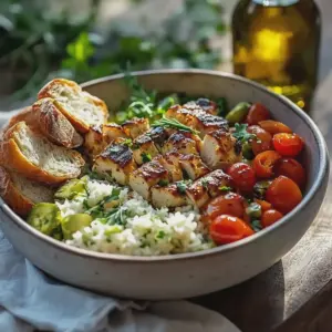 Mediterrane Hähnchen-Bowl gesund