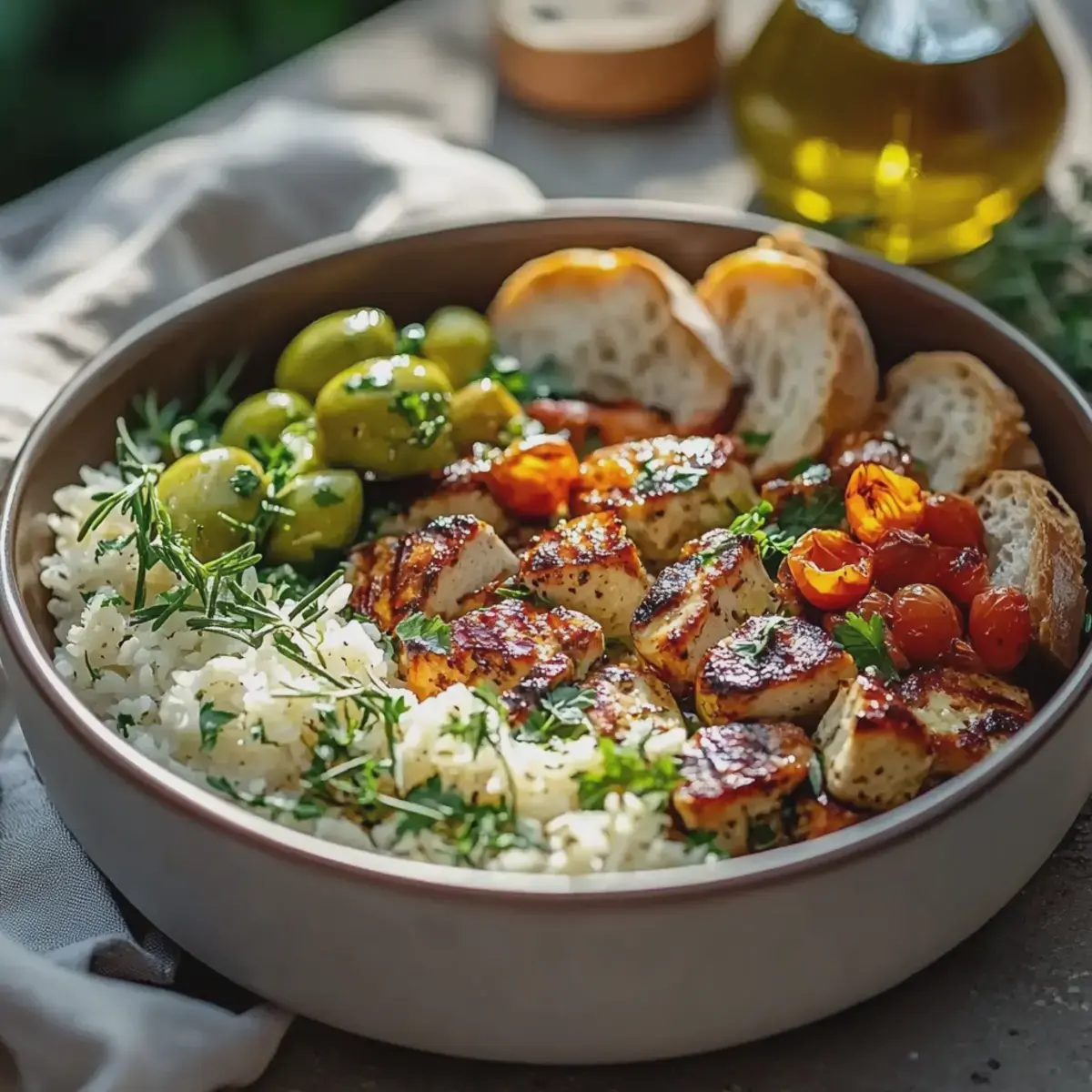 Mediterrane Hähnchen Bowl