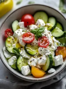 Mediterraner Gurken-Joghurt-Feta-Salat