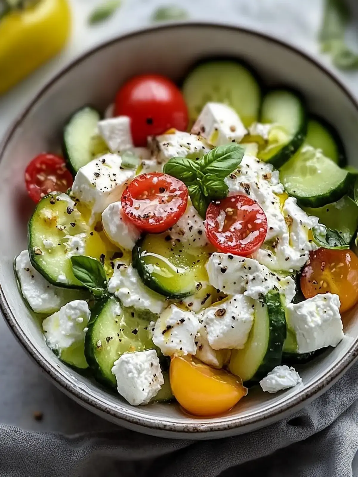 Mediterraner Gurken-Joghurt-Feta-Salat