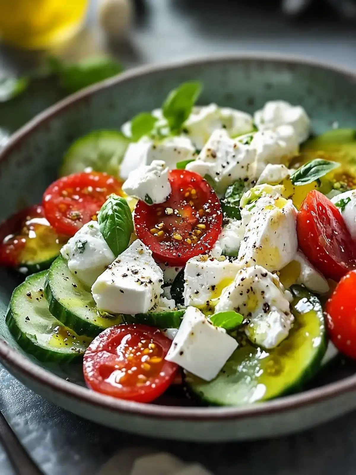 Mediterraner Gurken-Joghurt-Feta-Salat