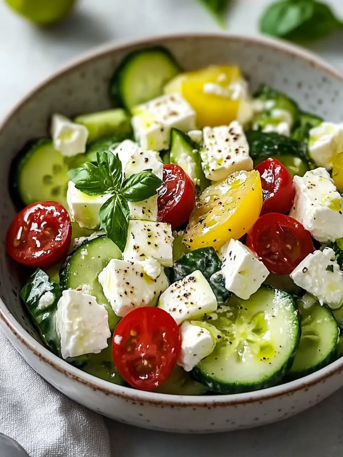 Mittelmeer Gurken-Joghurt-Feta-Salat