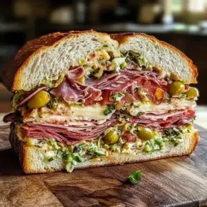 Classic New Orleans Muffuletta Sandwich