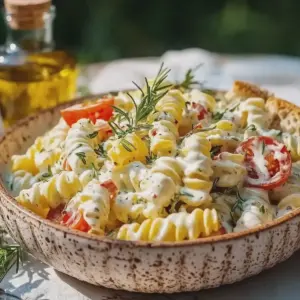 Nudelsalat mit Joghurtdressing