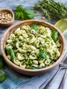 Nudelsalat mit Pistazienpesto und Spargel für den Sommerkick