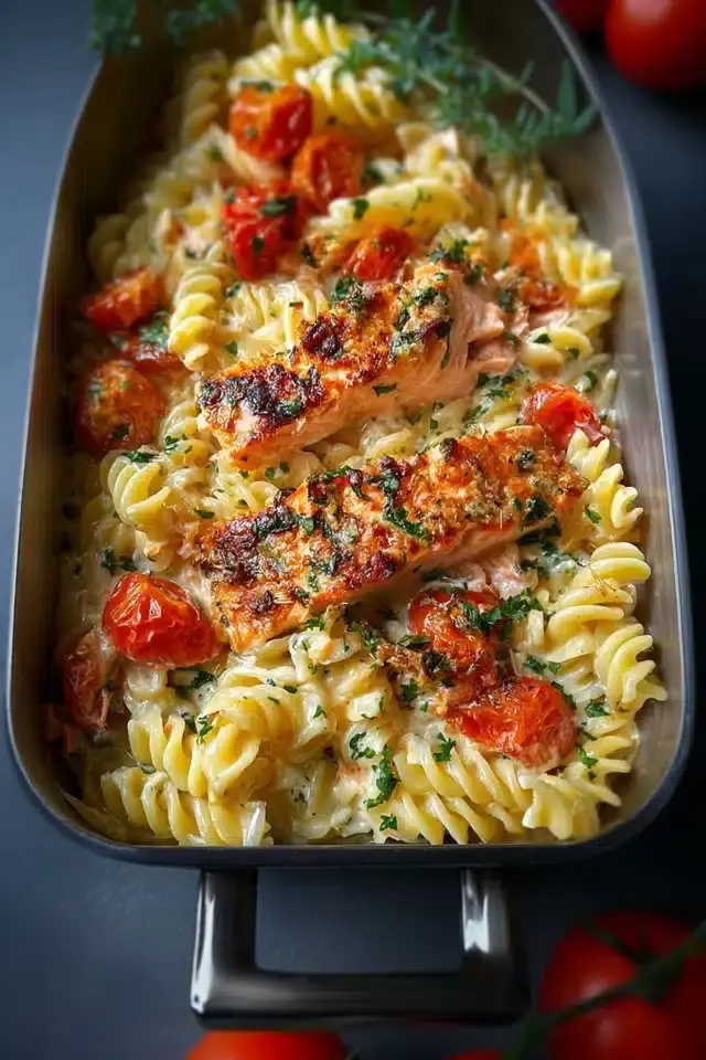 Ofen Lachs Pasta mit Tomaten 2 Ofen Lachs Pasta mit Tomaten
