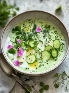 Erfrischende Okroschka Suppe