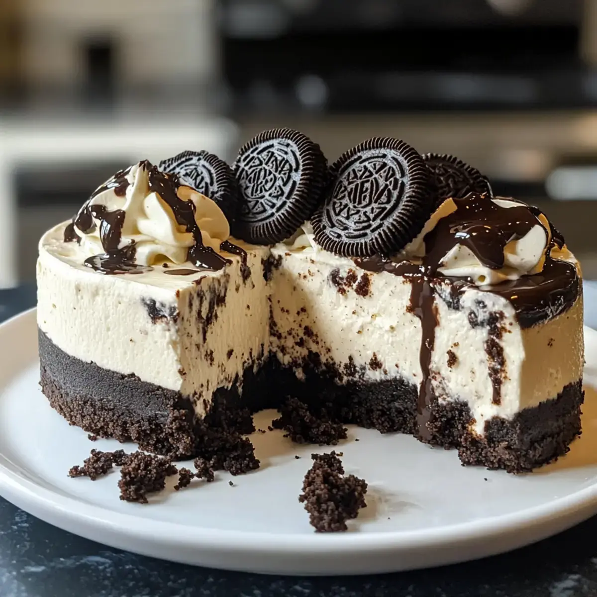 Oreo Stil Protein Käsekuchen