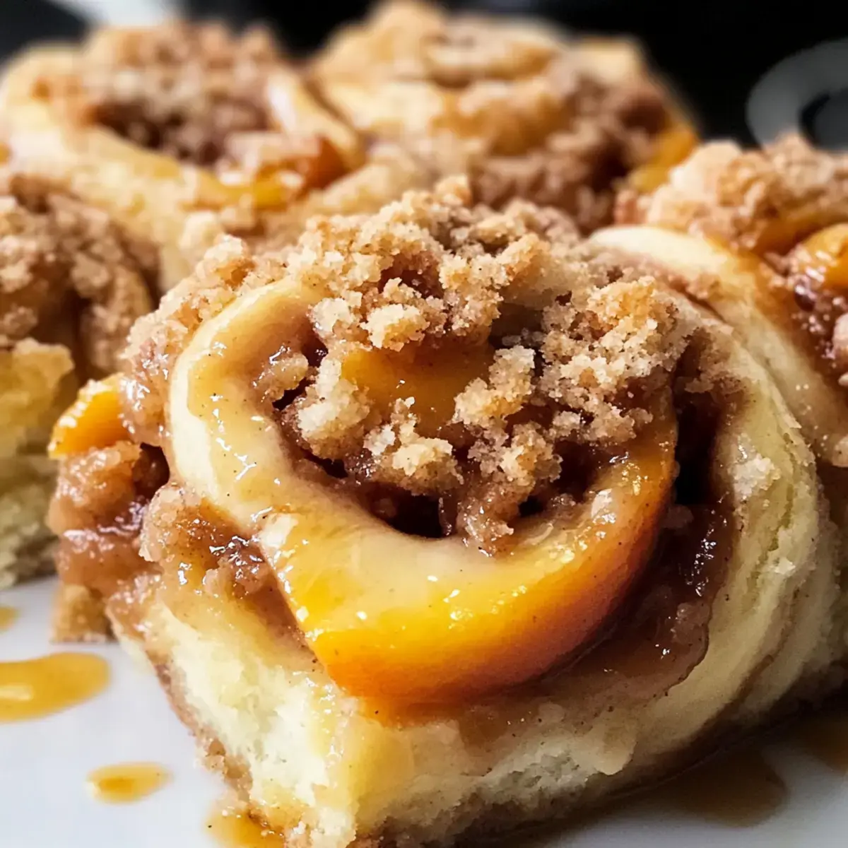 Pfirsich Cobbler Zimtschnecken