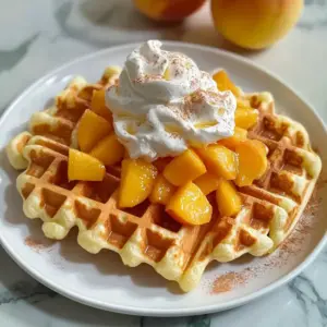 Fluffige Pfirsichwaffeln