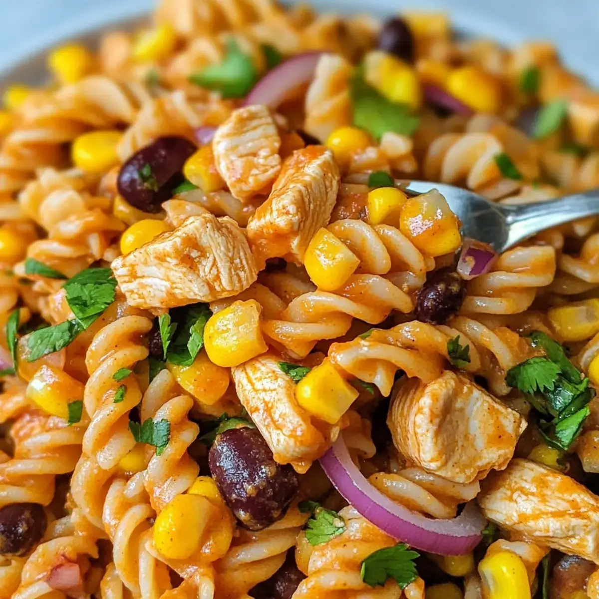 Pikante Hähnchen-Enchilada-Pasta-Salat: Ein köstlicher Genuss 2 Pikante Hähnchen-Enchilada-Pasta-Salat