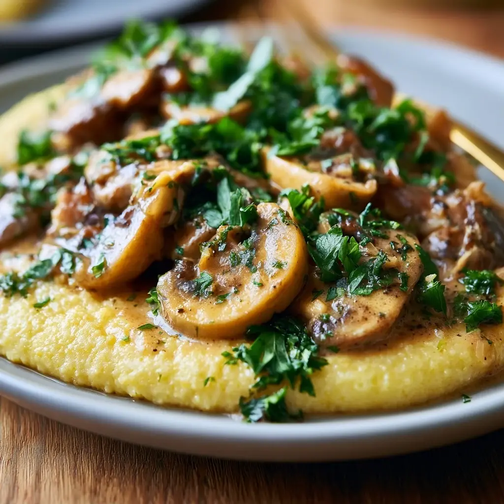 Pilzpfanne mit Polenta