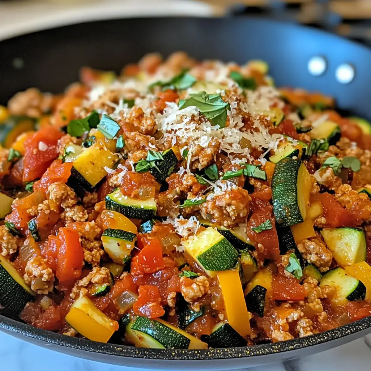 Einfache, gesunde Puten-Zucchini-Pfanne für köstliche Abende 2 Puten-Zucchini-Pfanne