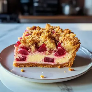 Rhabarber-Käsekuchen mit Streuseln