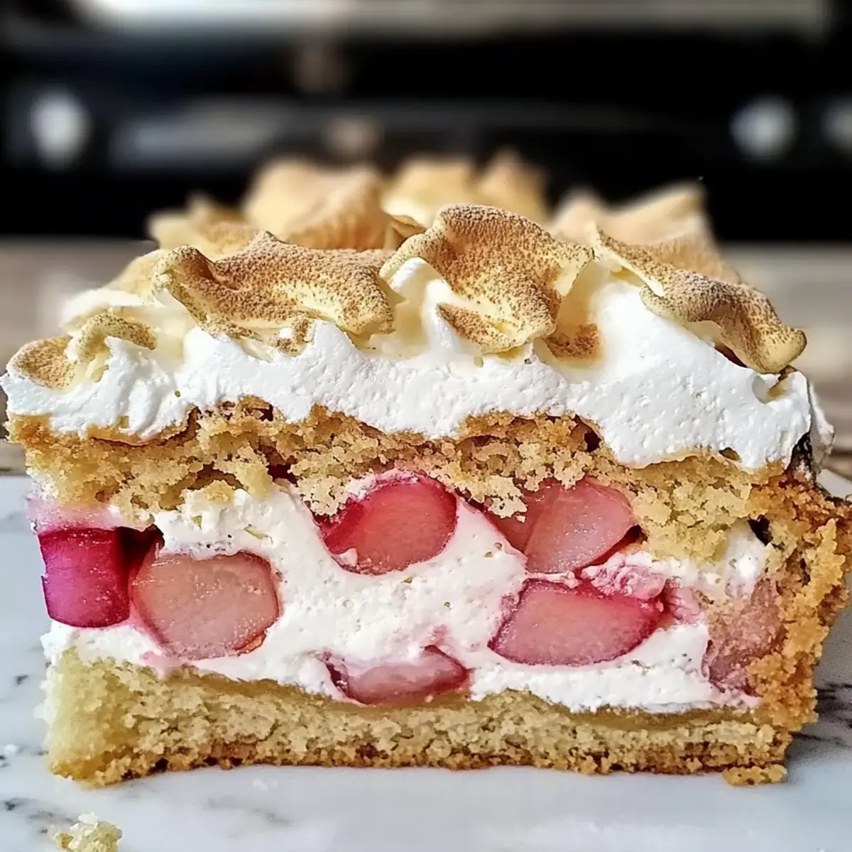 Rhabarberkuchen mit Baiser