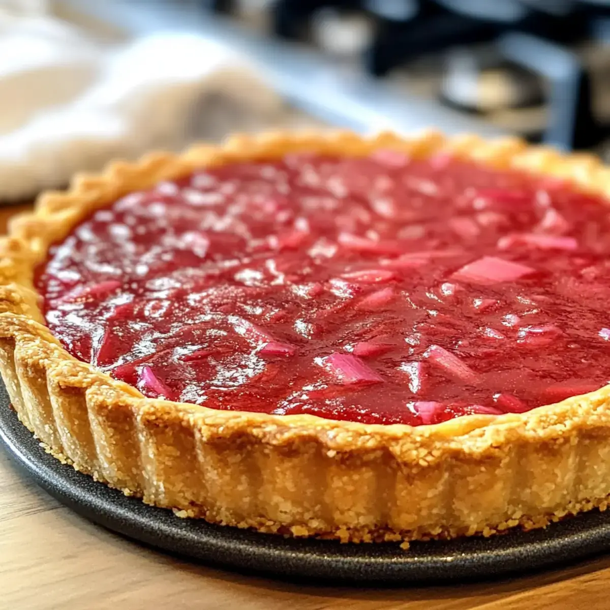 Rhabarberpudding-Tarte