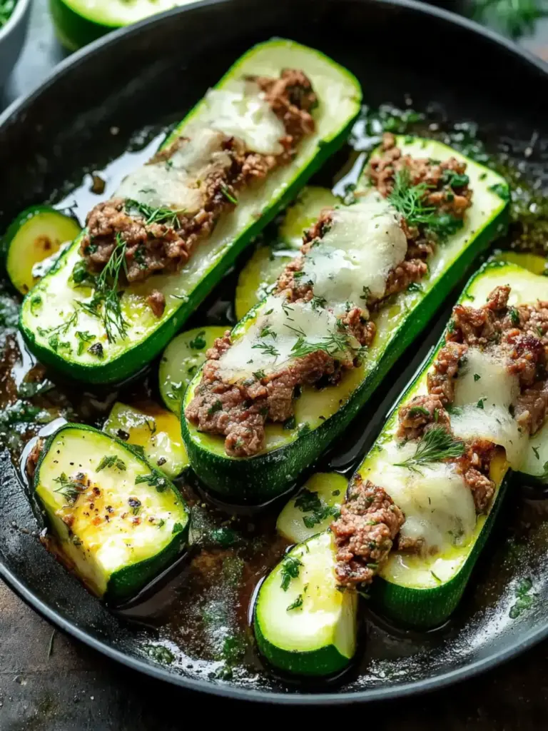 Rinderhackfleisch Zucchini Boote