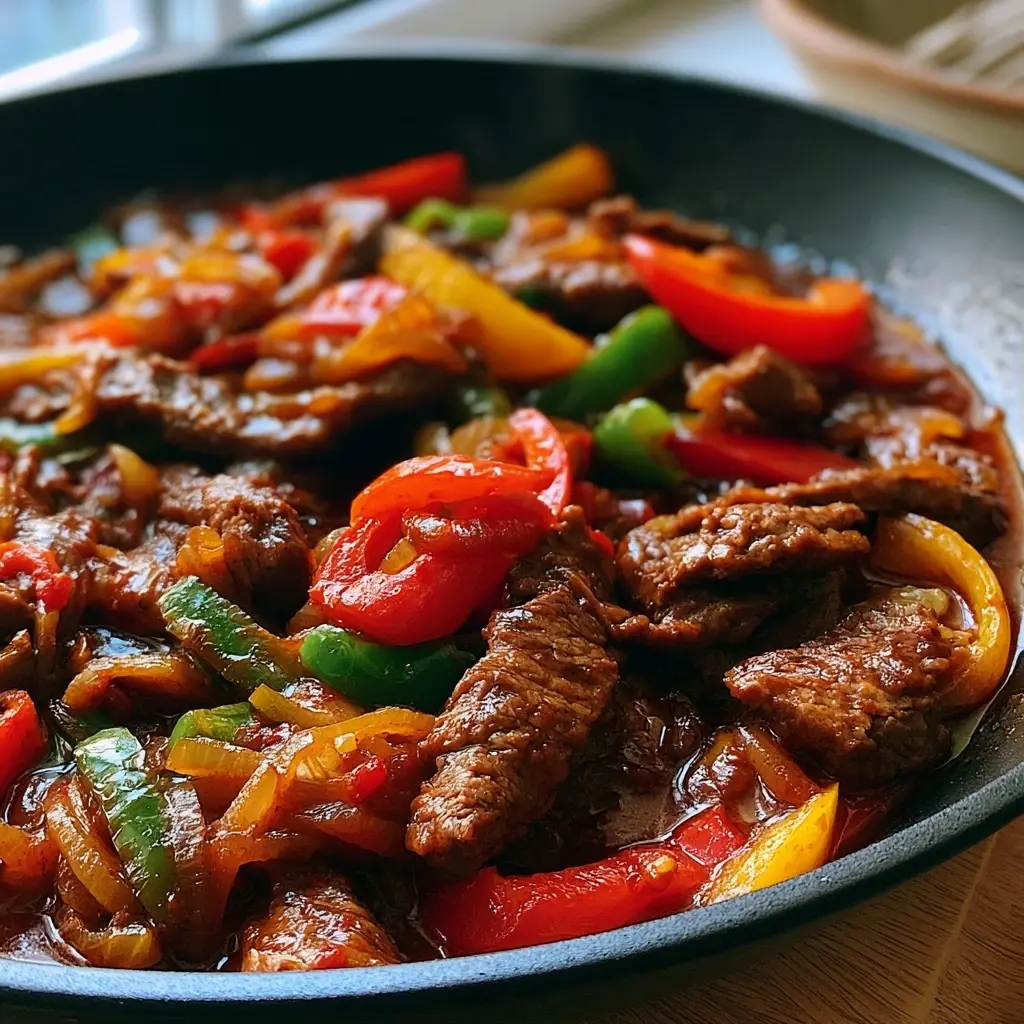 Rindfleisch Streifen mit Paprika