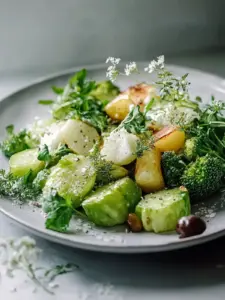 Rosenkohl Blechgericht mit Kartoffeln und Kräutern