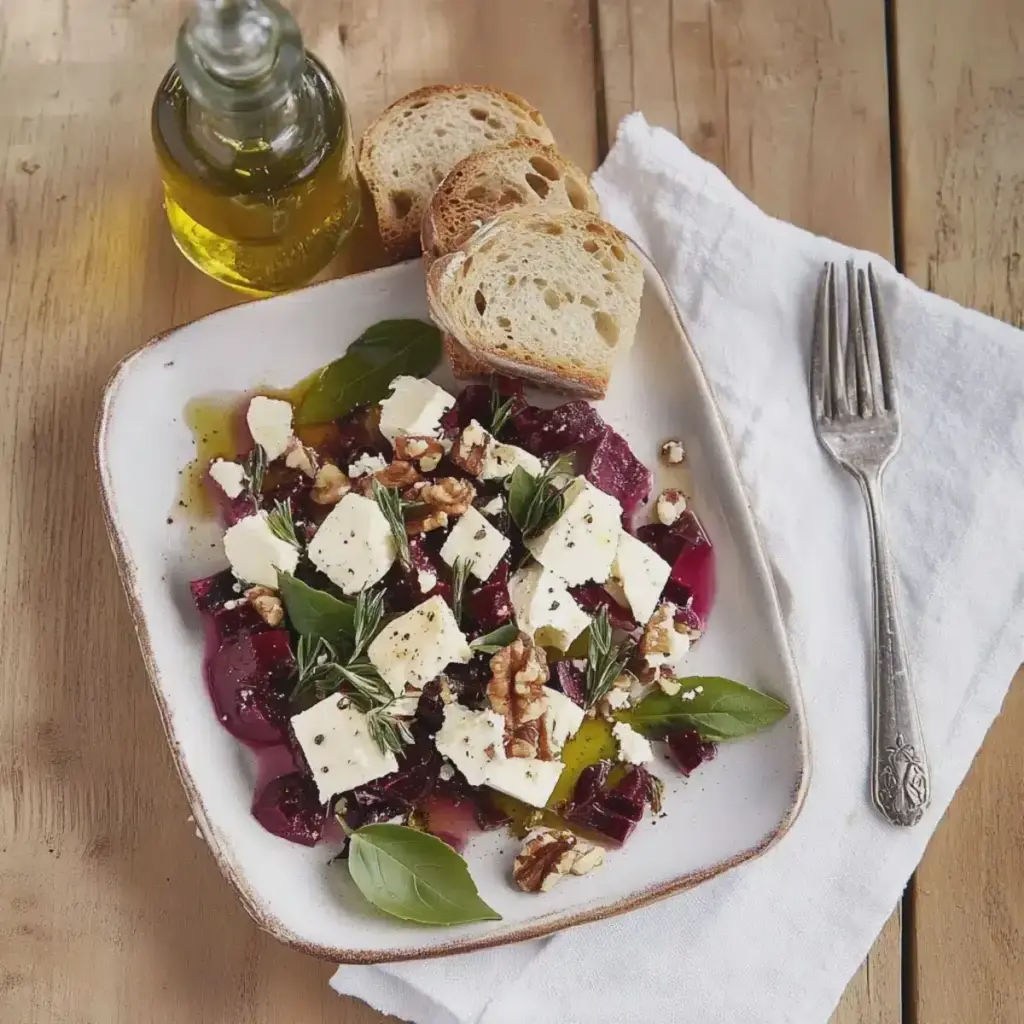 Rote Bete Walnuss Salat mit Feta