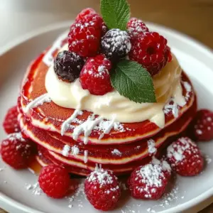 Fluffige Rote Samt-Pfannkuchen