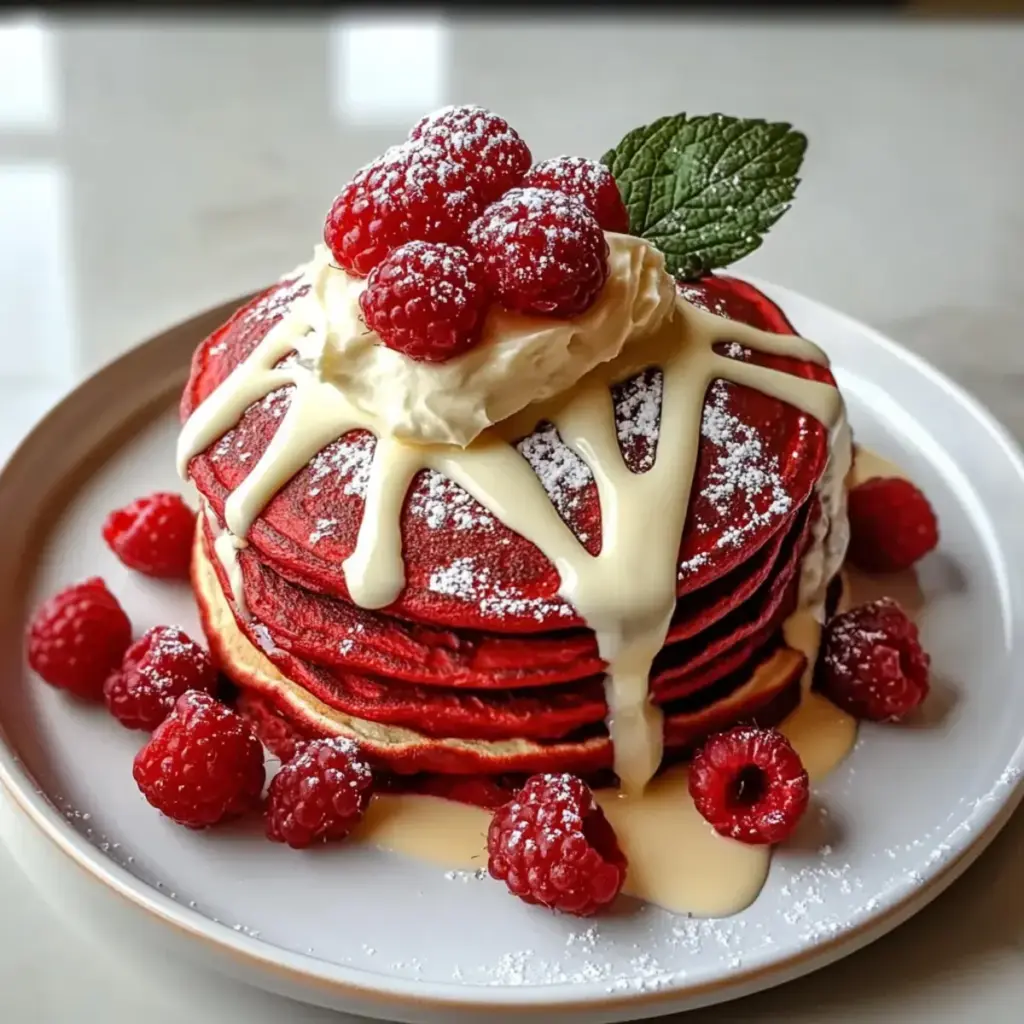 Rote Samt-Pfannkuchen