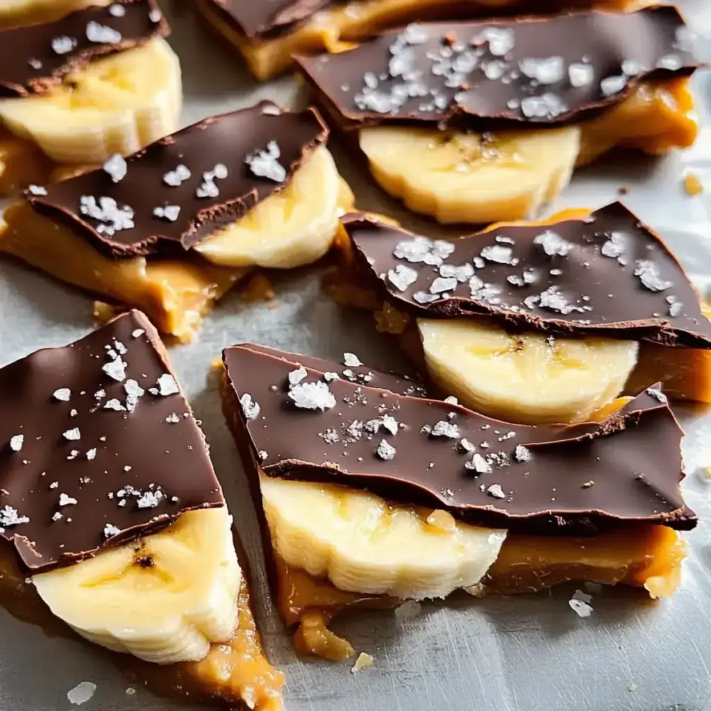 Schokoladen Erdnussbutter Bananen Rinde