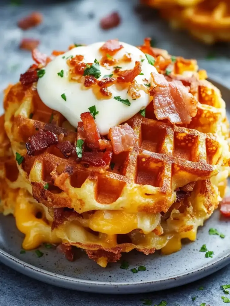 Speck und Käse Hashbrown Waffeln
