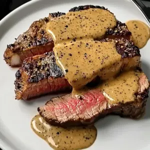 Steak mit cremiger Pfeffersauce