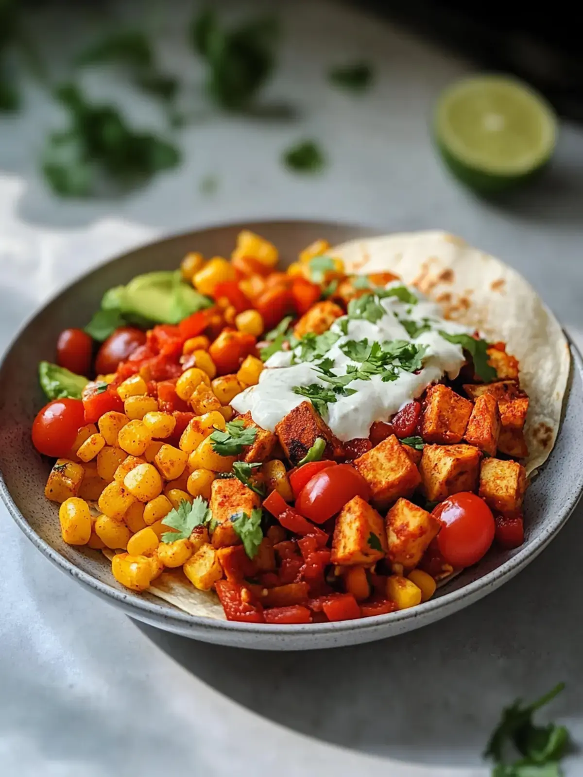 Süßkartoffel Burrito Schüssel