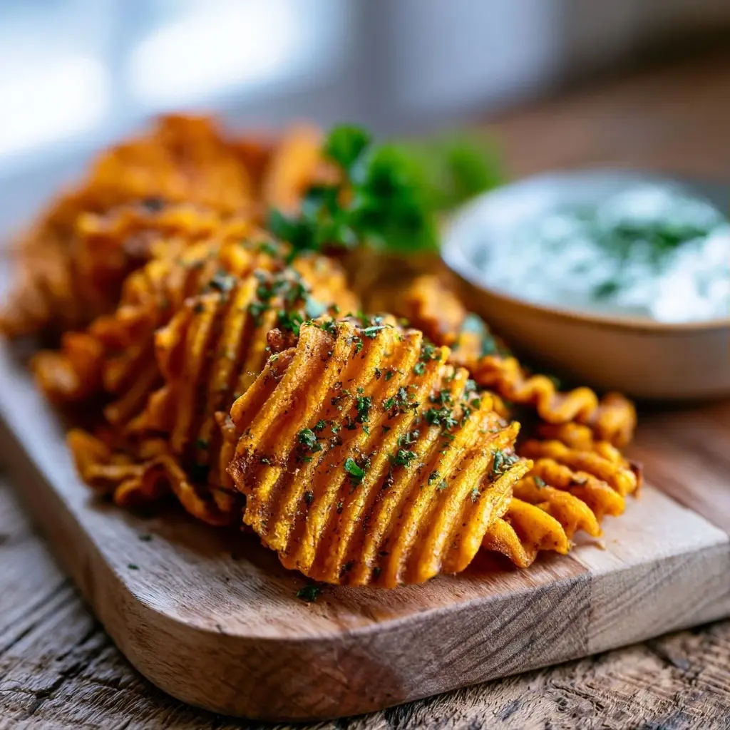 Süßkartoffel Curry Pasta Chips