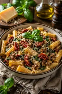 Cremige Ein-Topf-Toskanische Hackfleisch-Pasta