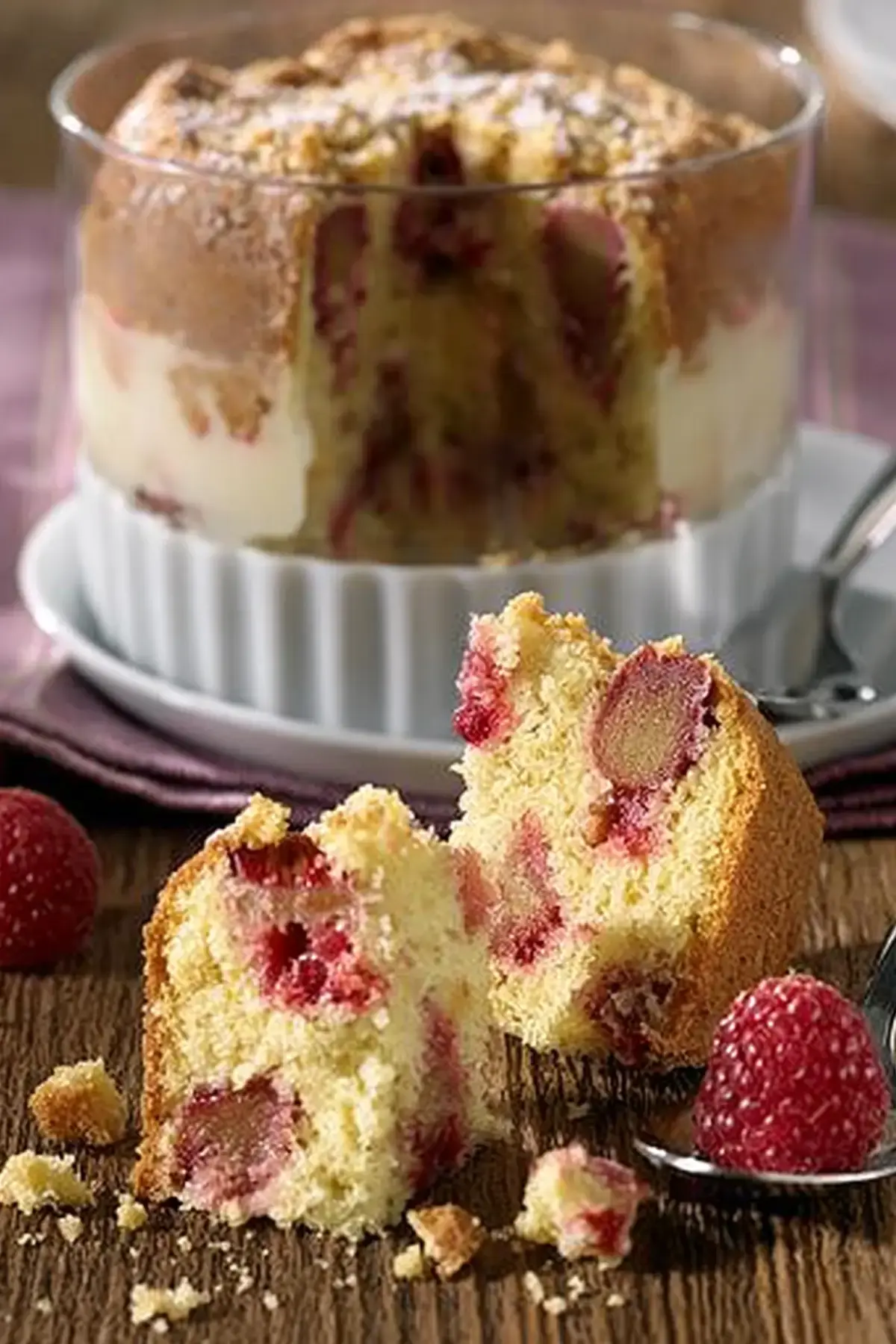 Vanille Rhabarberkuchen im Glas