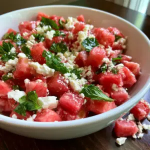 Wassermelonen-Feta-Minz-Salat