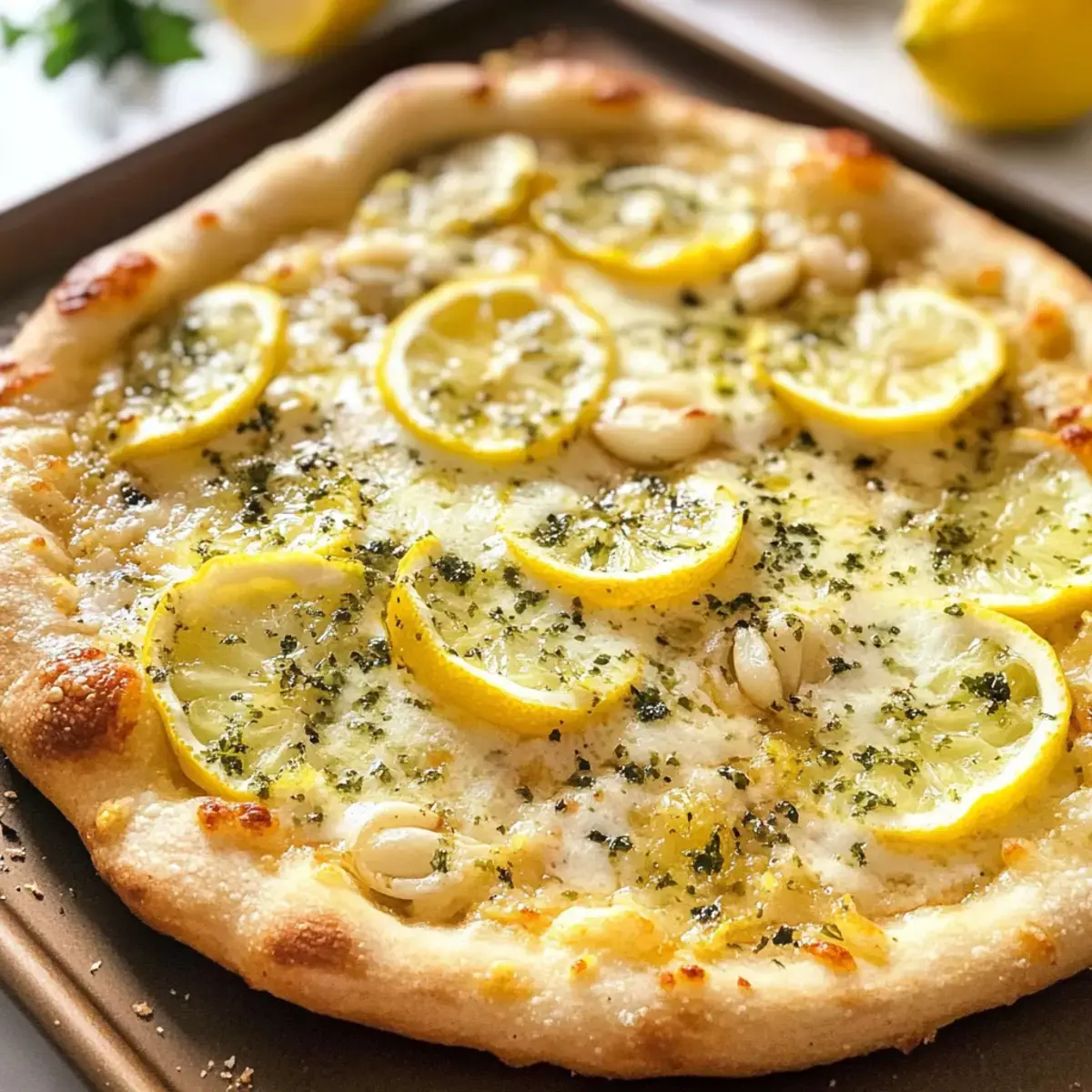 Unwiderstehliche Zitronenpizza mit cremigem Mozzarella 2 Zitronenpizza