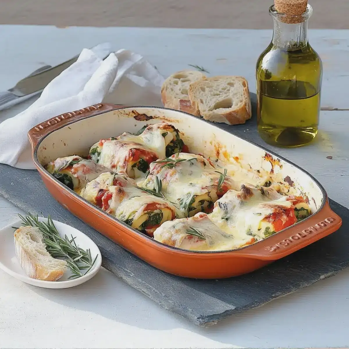 Zucchini Cannelloni mit Ricotta Spinat