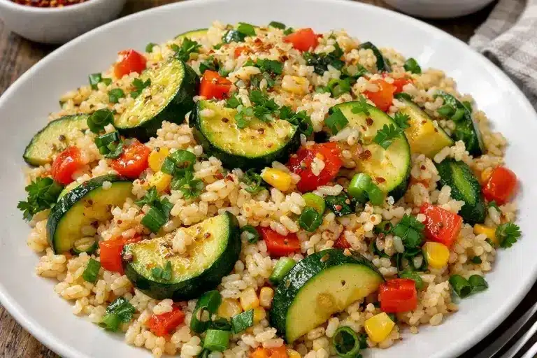 Zucchini-Reis-Pfanne