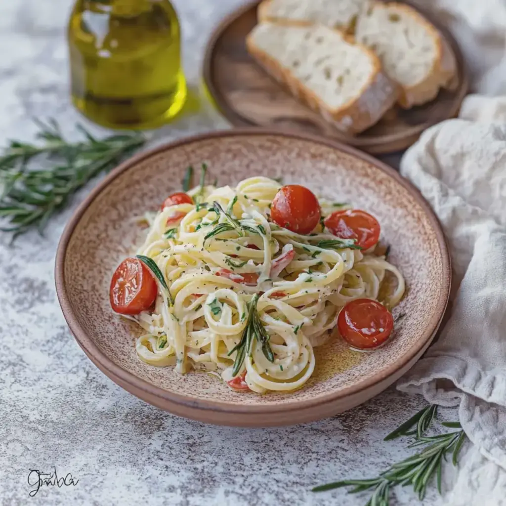 Zucchini-Spaghetti mit Frischkäsesoße