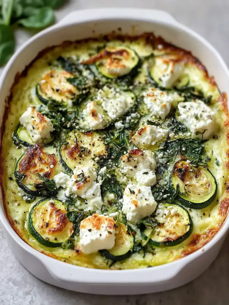 Zucchini Spinat Feta Auflauf