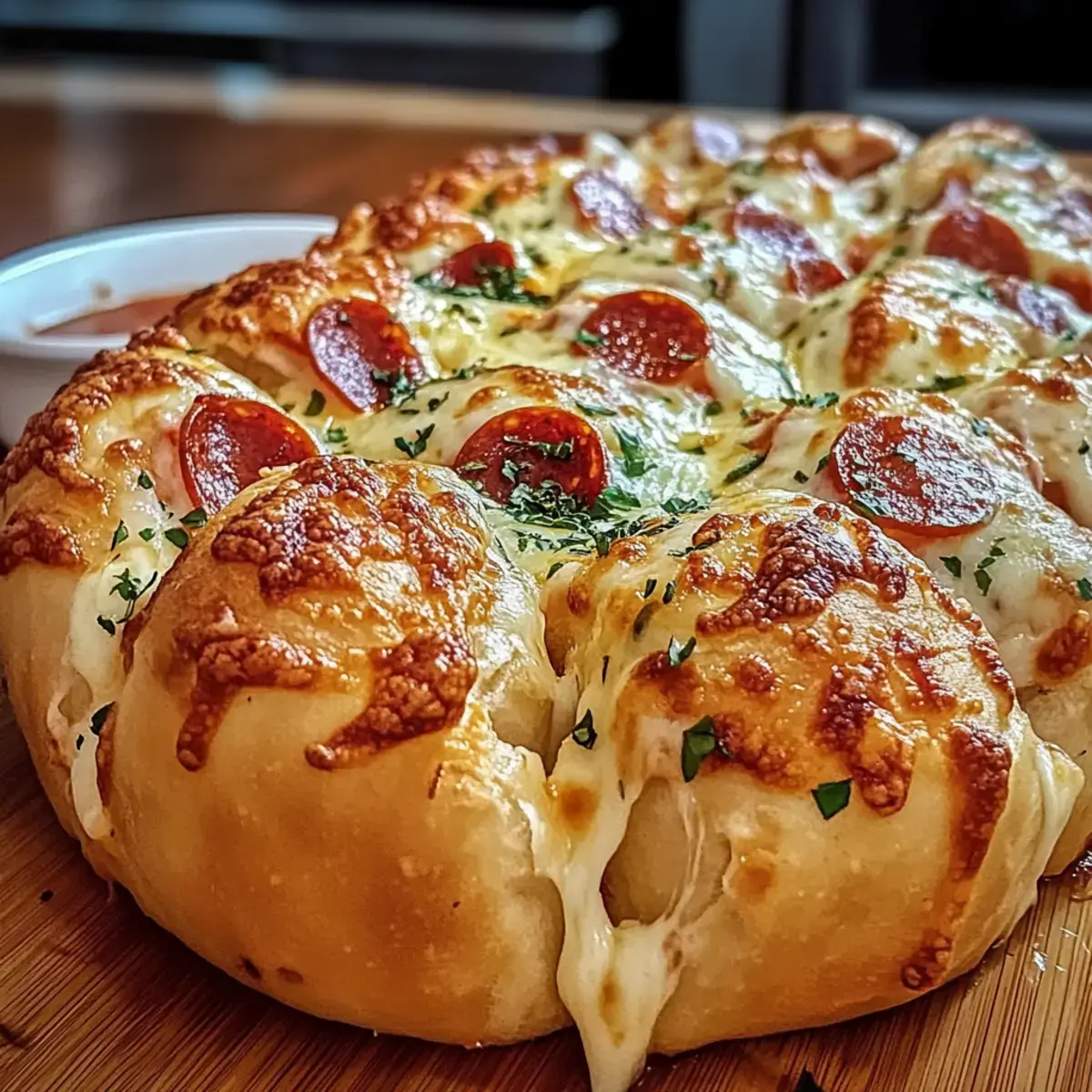 Zupfbrot Pizza: Ein köstlicher Käse-Traum zum Teilen 2 Zupfbrot Pizza