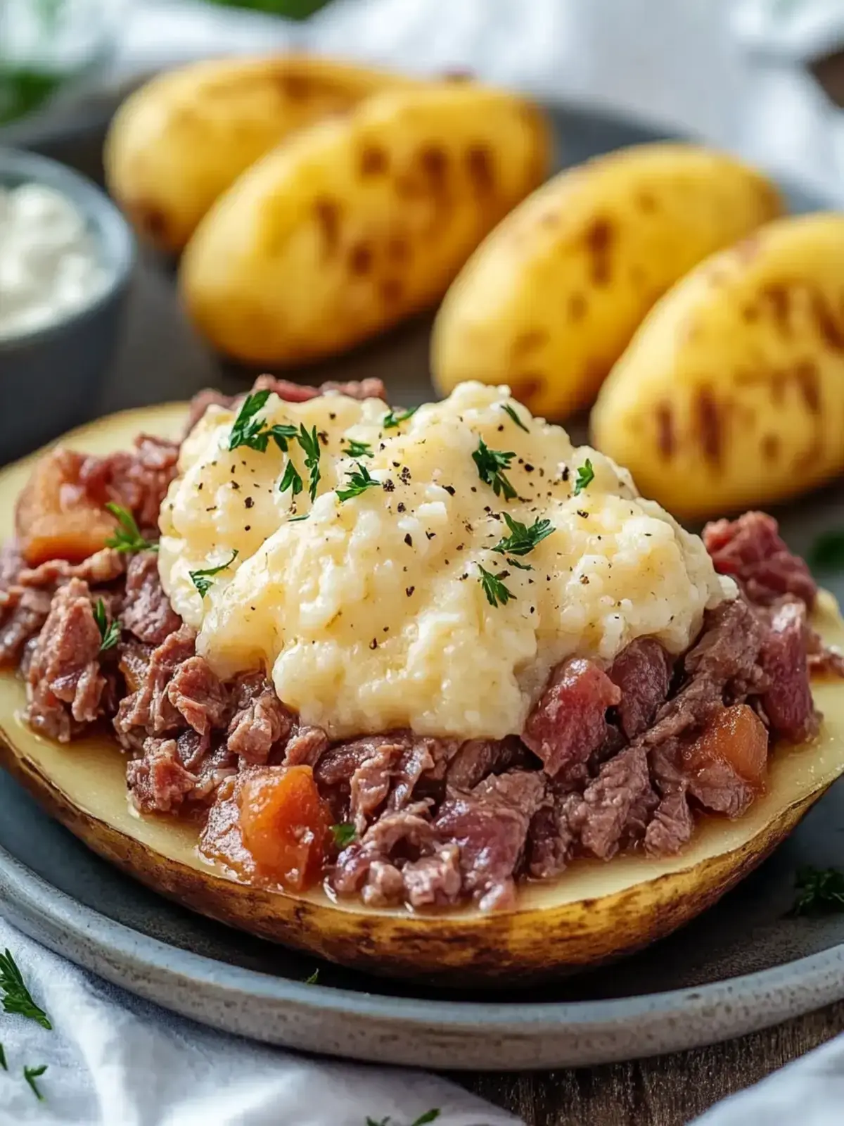 gefüllte Süßkartoffel mit Hackfleisch