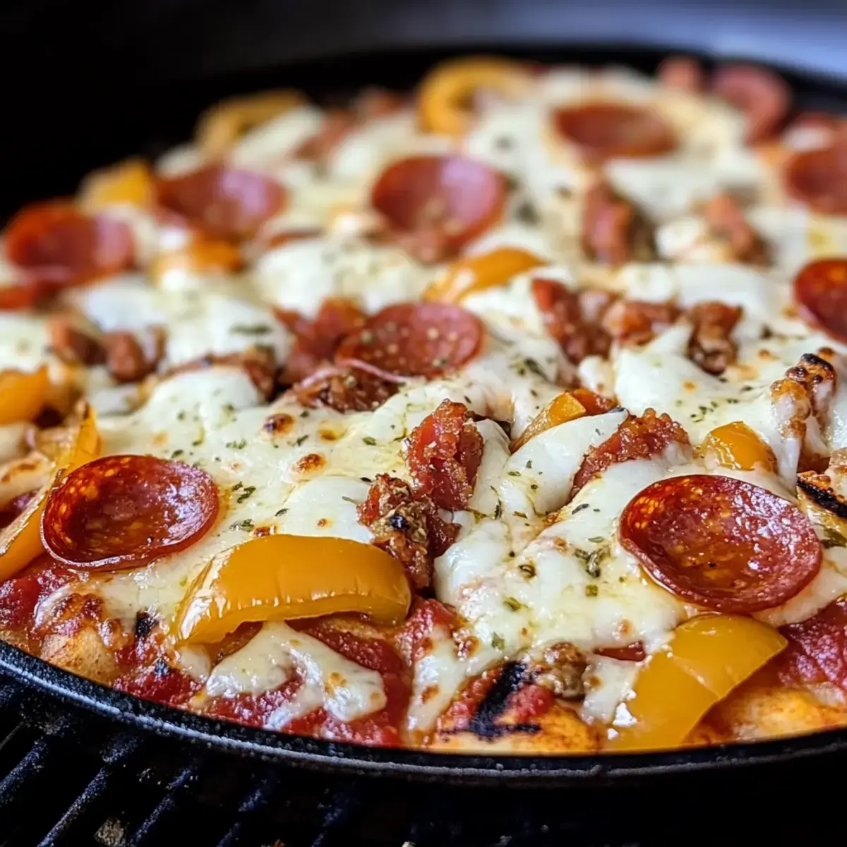 perfekte gegrillte Pizza