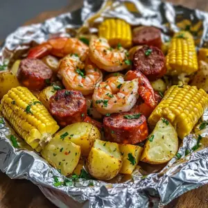 Scharfe gegrillte Garnelen in Folie