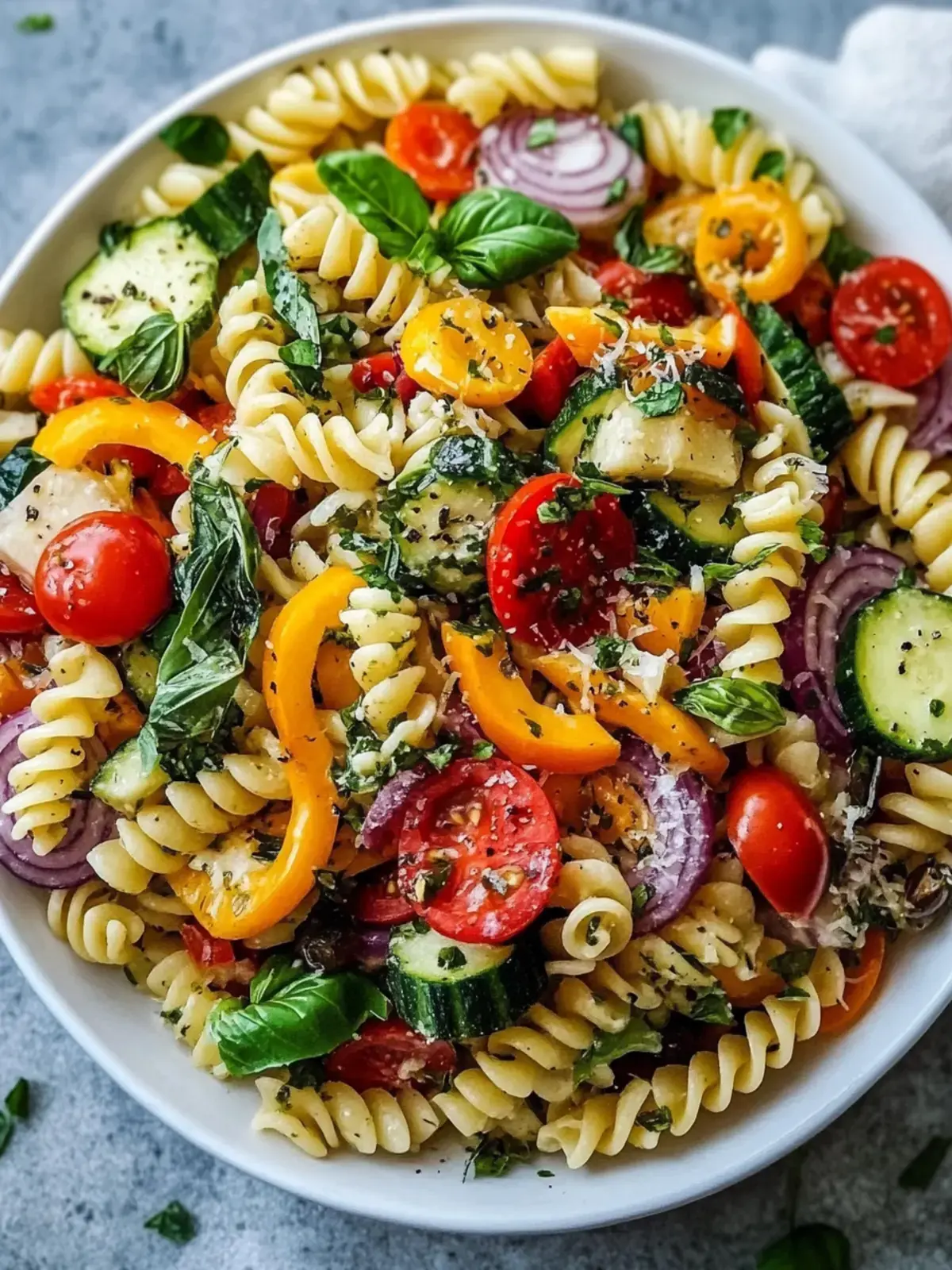 vegetarischer Nudelsalat mit Gemüse