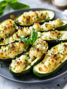 Überbackene gefüllte Zucchini